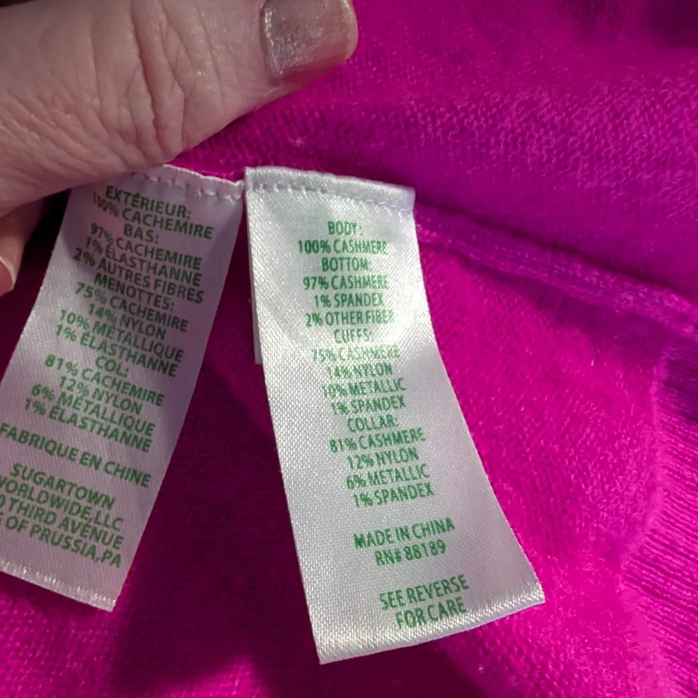 Lilly Pulitzer Fuchsia V-Neck Sweater - Picture 5 of 6